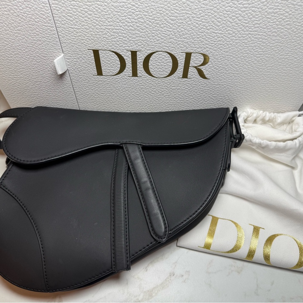 Authentic Dior Saddle Bag | Black Calfskin | Box & Dust Bag | READ DESCRIPTION